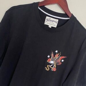 The Stronghold Black Graphic Tee - Short Sleeve-Eagle, Roses, Serpent-Venice, Ca
